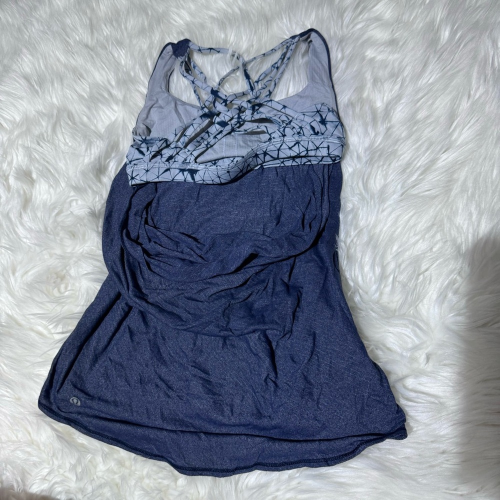 Lululemon blue open back‎ tank size 4